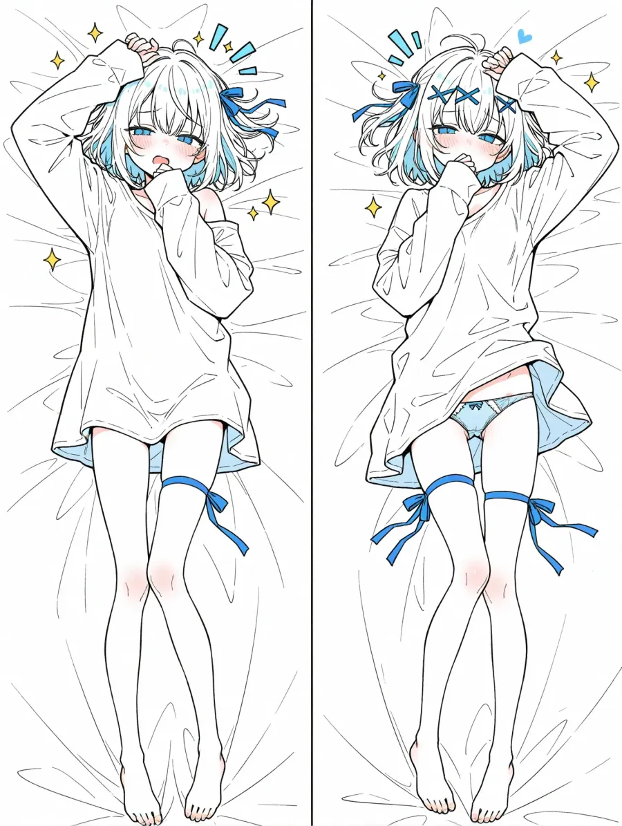 ブカブカシャツ青ガール (1)
