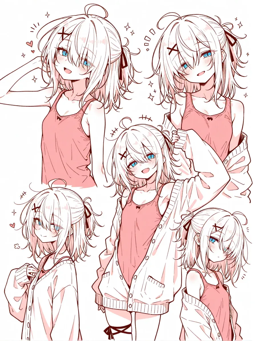 ピンクカーディガンガール (1)
