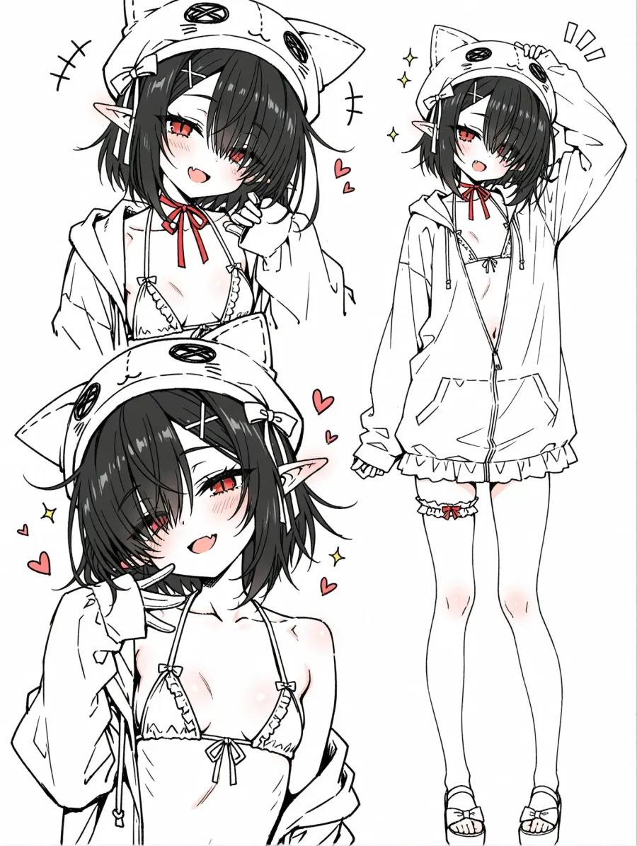 イラストリクエスト】
---萌え袖パーカー娘--- (1)