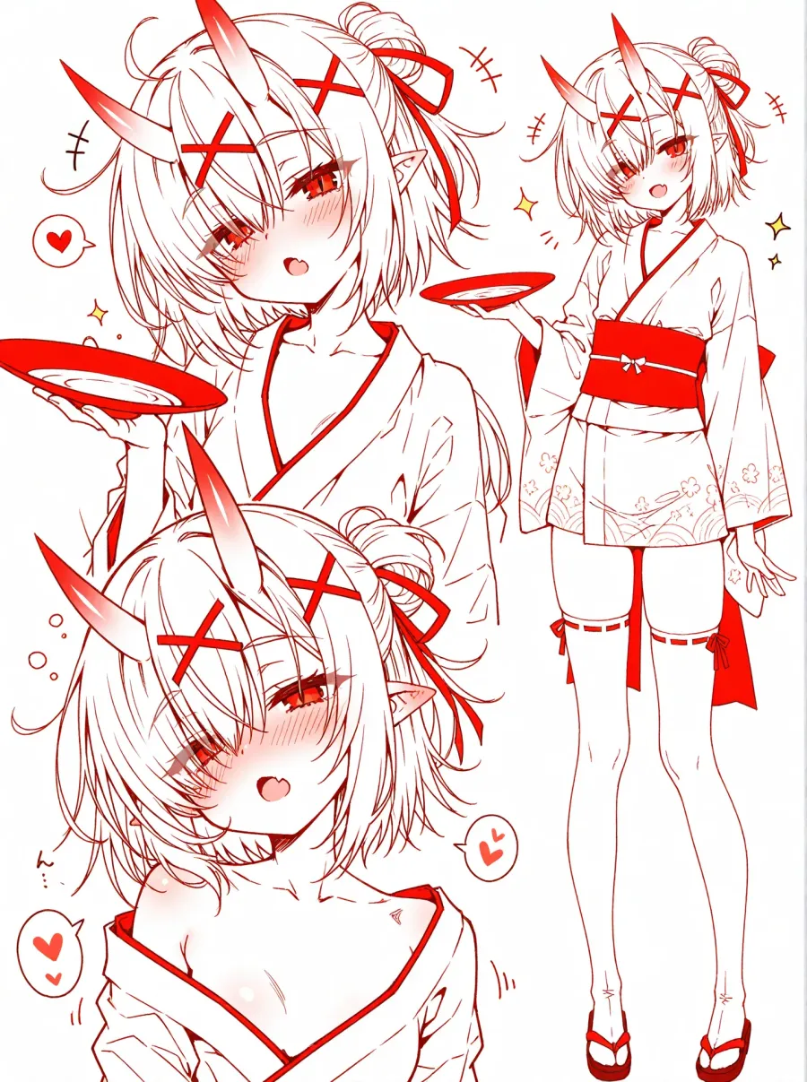 盃を持つ鬼っ娘 (1)