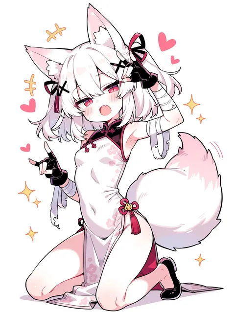 【イラストリクエスト】---
銀髪、狐耳チーパオの娘ください---