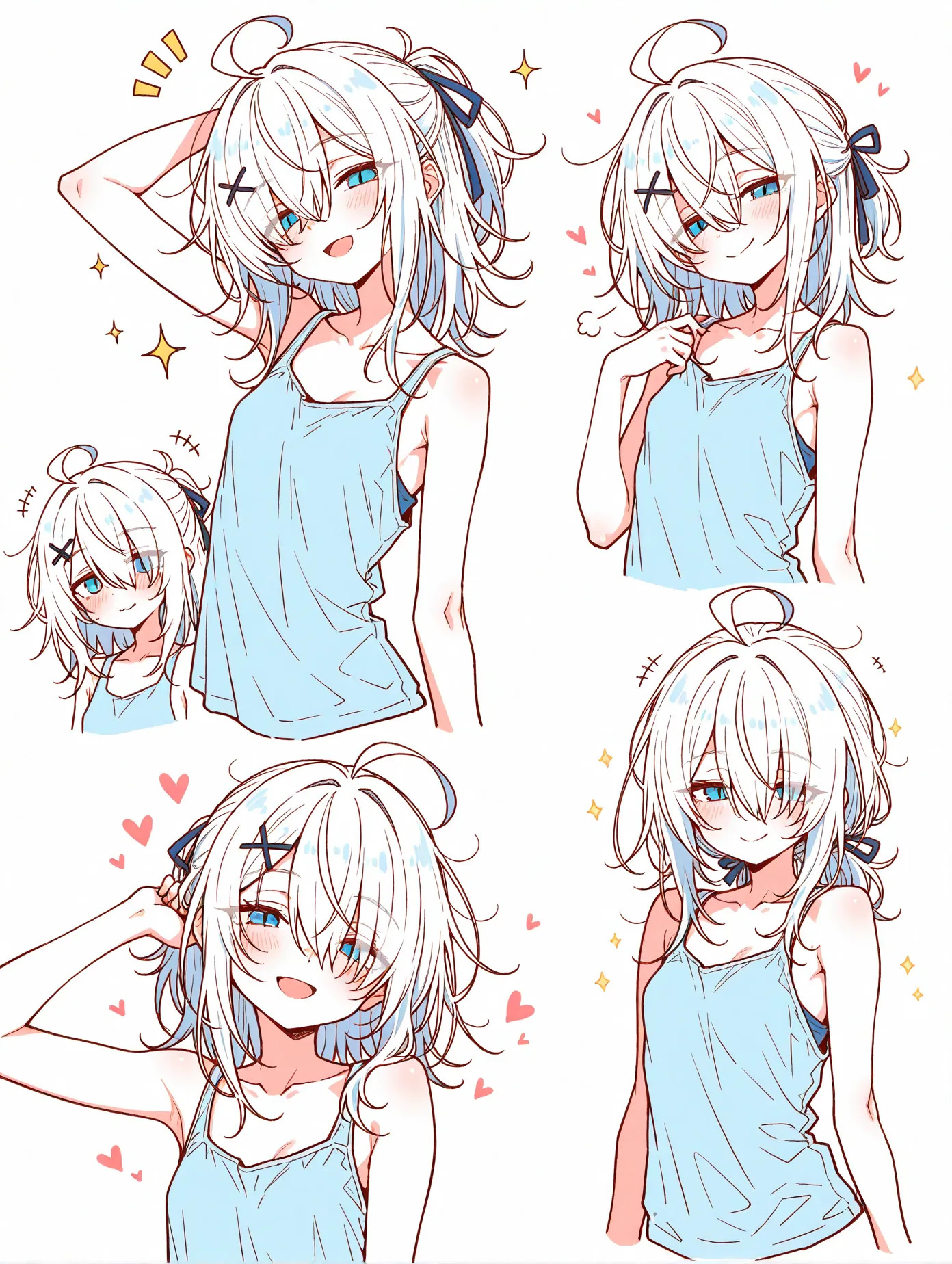 青タンクトップガール